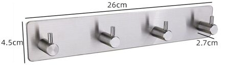 Ula Rvs Houder Haak 3M Sticker Adhesive 1Pc Deur Kleding Coat Hat Hanger Hanger Handdoek Kleding Gewaad rack Gratis Punch A61311-2