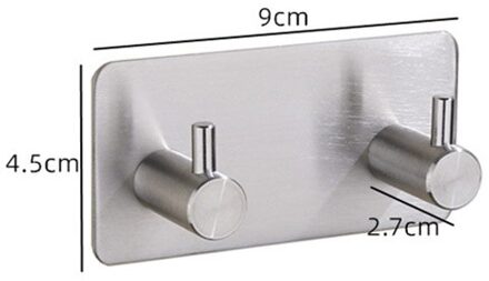 Ula Rvs Houder Haak 3M Sticker Adhesive 1Pc Deur Kleding Coat Hat Hanger Hanger Handdoek Kleding Gewaad rack Gratis Punch A61311