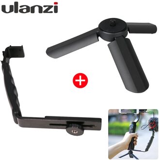 Ulanzi Mini Statief + L Bracket Stand Met 2 Shoe Voor Zhiyun Glad Q/Dji Osmo Mobile2/feiyu Gimbal/ BY-MM1 Microfoon/Licht