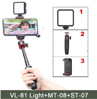 Ulanzi VIJIM VL81 3200k-5600K 850LM 6.5W Dimmable Mini LED Video Light Smartphone SLR Camera Rechargable Vlog Fill Light Paars