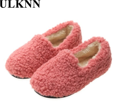 ULKNN 2020 Cotton-padded Shoes For Girls Velvet Warm Footwear Children's Flat Rubber Casual Winter Plush Comfortable Unisex Pink