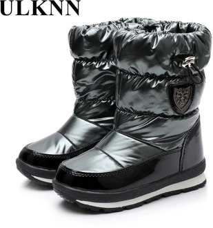 ULKNN -30 Degree 30% Real Wool Winter Warm Girls Snow Boots Waterproof Children's Winter Shoes Boys Mid-Calf Plush Boot Kids