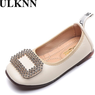 ULKNN Flats For Girls 2020 Autumn Princess Fashion Soft-Sole Shoes Kids New Western Style Flats Peas Leather Shoes Children's