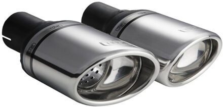 Ulter Sport Uitlaatsierstuk (links) - Ovaal 120x80mm - Lengte 120mm - Montage ->50mm - RVS