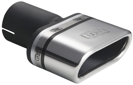 Ulter Sport Uitlaatsierstuk - Ovaal 110x45mm Schuin - Lengte 80mm - Montage ->50mm - RVS