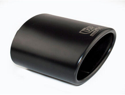 Ulter Sport Uitlaatsierstuk - Ovaal 120x80mm Schuin - Lengte 120mm - Montage 50-65mm - Zwart RVS USNX28B