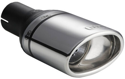 Ulter Sport Uitlaatsierstuk - Ovaal 120x80mm Schuin - Lengte 120mm - Montage ->50mm - RVS