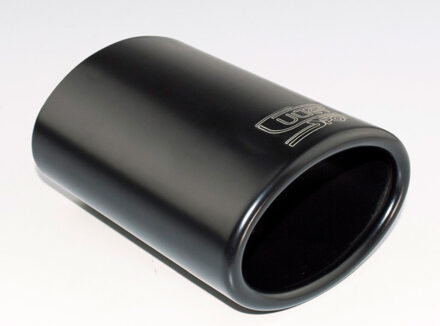 Ulter Sport Uitlaatsierstuk - Ovaal 95x65mm - Lengte 120mm - Montage 40-55mm - Zwart RVS USNX10B