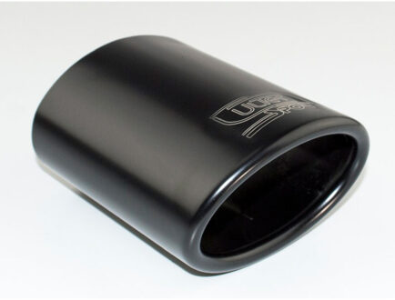 Ulter Sport Uitlaatsierstuk - Ovaal 95x65mm Schuin - Lengte 120mm - Montage 40-55mm - Zwart RVS USNX101B