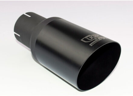 Ulter Sport Uitlaatsierstuk - Rond 80mm Schuin - Lengte 180mm - Montage ->55mm - Zwart RVS USNBL1081