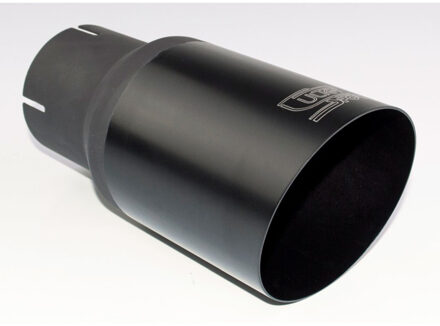 Ulter Sport Uitlaatsierstuk - Rond 90mm Schuin - Lengte 180mm - Montage ->55mm - Zwart RVS USNBL1901