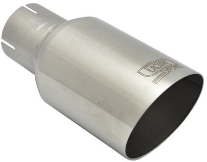 Ulter Sport Uitlaatsierstuk - Rond Ø80mm Schuin - Lengte 180mm - Montage ->50mm - Geborsteld RVS