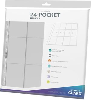 Ultimate Guard 24-Pocket QuadRow Pages Side-Loading (10) - Transparent