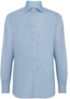 Ultimate NON Iron Regular Fit Katoenen Dobby Overhemd Boggi Milano , Blue , Heren - M,S