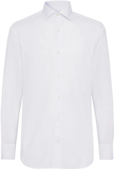 Ultimate NON Iron Slim Fit Katoenen Twill Overhemd Boggi Milano , White , Heren - 2Xl,Xl,M,S,5Xl