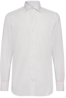 Ultimate NON Iron Slim Fit Katoenen Twill Overhemd Boggi Milano , White , Heren - L,3Xl