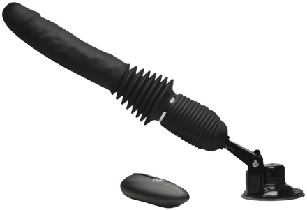 Ultimate Power Pounder - Vibrerende en Duwende Siliconen Dildo met Afstandsbediening - Zwart - Ultimate Power Pounder - Vibrerende en Duwende Siliconen Dildo met Afstandsbediening - Zwart