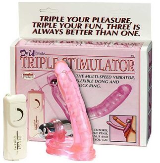 Ultimate Triple Stimulator - Vibrator - Roze - Ø 50 mm