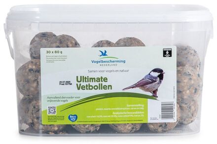 Ultimate Vetbollen - Zonder netjes - in Emmer - Tuinvogelvoer - 30 stuks