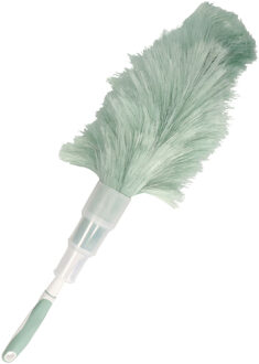 Ultra Clean Plumeau/duster - synthetisch - groen/grijs - 55 cm - stoffer/ragebol