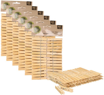 Ultra Clean wasknijpers - 360x - bamboe hout - 7 cm - wasspelden knijpers - was ophangen - drogen