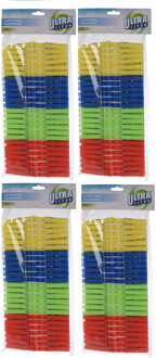 Ultra Clean Wasknijpers - 400x - kunststof - gekleurd - 8 cm