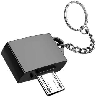 Ultra Drinkbaar Metalen Type-C/Micro Usb Naar Usb 2.0 Otg Adapter Voor Android Apparaat Met Sleutelhanger ring Houder Eenvoudig