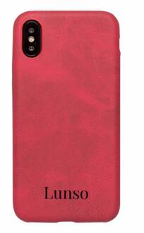 ultra dunne backcover hoes - iPhone X / XS - lederlook rood