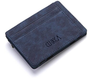 Ultra Dunne Mini Portemonnee Mannen Kleine Portemonnee Business Pu Leather Magic Portefeuilles Portemonnee Credit Kaarthouder portefeuilles Blauw