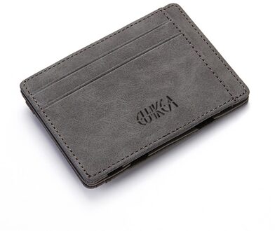 Ultra Dunne Mini Portemonnee Mannen Kleine Portemonnee Business Pu Leather Magic Portefeuilles Portemonnee Credit Kaarthouder portefeuilles Grijs