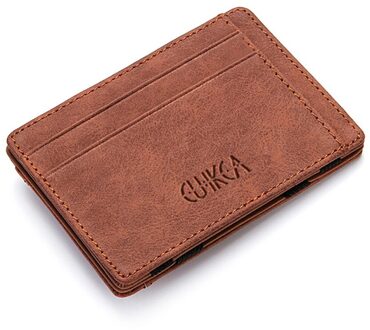Ultra Dunne Mini Portemonnee Mannen Kleine Portemonnee Business Pu Leather Magic Portefeuilles Portemonnee Credit Kaarthouder portefeuilles koffie