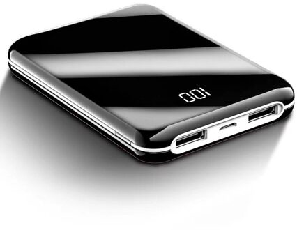 Ultra-Dunne Power Bank 30000 Mah Mini Spiegel Screen Digitale Display Draagbare Telefoon Batterij Power Bank Outdoor Travel Charger wit