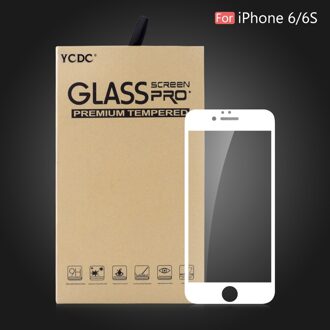 Ultra Dunne Screen Protector Film Gehard Glas Voor Iphone 6 6S 7 8 Plus Xtempered Glas Screen Protector Cover bescherming iPhone 6 6S wit