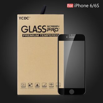 Ultra Dunne Screen Protector Film Gehard Glas Voor Iphone 6 6S 7 8 Plus Xtempered Glas Screen Protector Cover bescherming iPhone 6 6S zwart