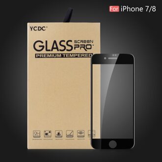 Ultra Dunne Screen Protector Film Gehard Glas Voor Iphone 6 6S 7 8 Plus Xtempered Glas Screen Protector Cover bescherming iPhone 7 8 zwart