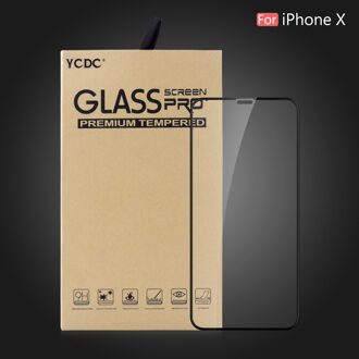 Ultra Dunne Screen Protector Film Gehard Glas Voor Iphone 6 6S 7 8 Plus Xtempered Glas Screen Protector Cover bescherming iPhone X zwart