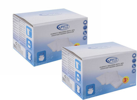 Ultra Fresh vochtopnemer navulling - 6x 400 gram - vochtontrekker