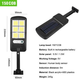 Ultra Grote 150 Cob Solar Light 3 Modes Pir Motion Sensor Kerst Licht Outdoor Solar Straat Lamp Waterdicht Lamp & afstandsbediening 150COB