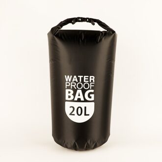 Ultra Licht Transparant Venster Pvc Waterdichte Tas Draagbare Een Schouder Dry Bag Opslag Reizen Zwemmen Drifting Tas zwart 20L