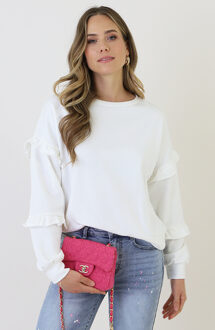 Ultra Pofmouw Ruffle Sleeve Sweater Ecru