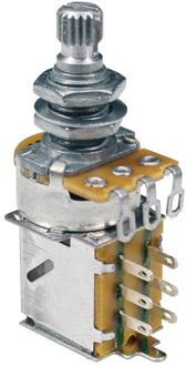 Ultra PP-250-A 250K audio (volume) push-pull potentiometer, 10mm. bushing, M8x0,75 thread, made in Korea