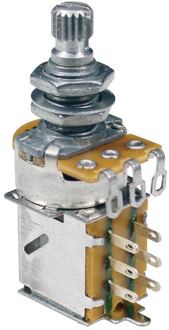 Ultra PP-500-B 500K linear (tone) push-pull potentiometer, 10mm. bushing, M8x0,75 thread, made in Korea