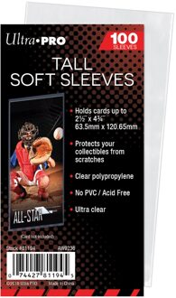 Ultra Pro Tall Soft Card Sleeves - 63.5mm x 120.65mm (100 Sleeves)