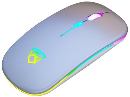 Ultra Slim Oplaadbare Draadloze Muis Gaming Muis Stille Muizen Usb Optische Gaming Muis Voor Desktop Laptop Pc Muis Gamer grijs kleur