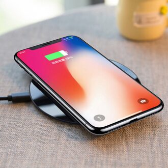 Ultra Slim QI Draadloze Oplader, Opladen Pad, ABS Frame voor iPhone X/iPhone 8/8 Plus Galaxy S8/Note 8/S7/S7 Rand Zwart