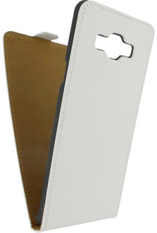 (Ultra slim serie) flip case hoesje - Magnetische sluiting - Wit kunstleer - voor Samsung Galaxy A7 (MOB-USFCW-A7)