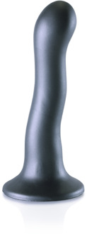 Ultra Soft Silicone Curvy G-Spot Dildo - 7'' / 17 cm - Gunmetal