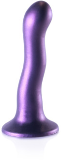 Ultra Soft Silicone Curvy G-Spot Dildo - 7'' / 17 cm - Metallic Purple