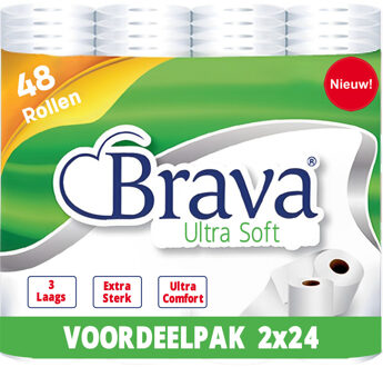 Ultra Soft Toiletpapier - 48 Rollen - 3 Laags - Ultiem Comfort WC Papier - Superieure Sterkte - Maximale Absorptie & Pluisvrij - Voordeelverpakking WC Papier