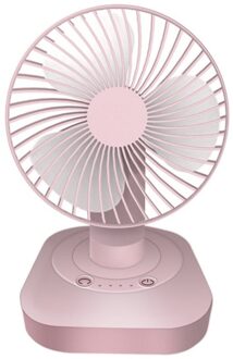 Ultra-stille Usb Opladen Handheld Low Noise Smart Home Draagbare Bureau Mini Ventilator Zomer Koel Desktop Fan Schudden Fan roze